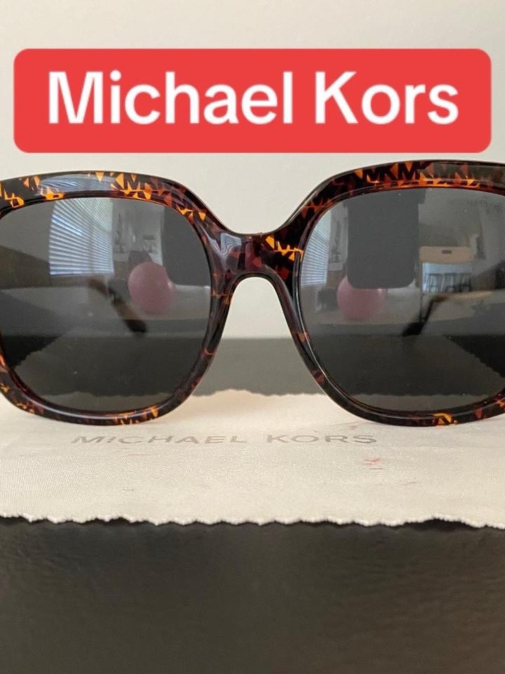 Michael Kors Women's Tortoise Frame Sunglasses - Dark Brown/Black Lenses